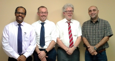  From  left to right: Milton Haughton, CRFM Executive Director; Dr. Åge Høines, Senior Scientist, Institute of Marine Research, Norway; Dr. Johán Williams, Special Director, Norwegian Ministry of Fisheries and Coastal Affairs; and Hon. Dr. Omar Figueroa, Minister of State in the Ministry of Agriculture, Fisheries, Forestry, the Environment and Sustainable Development and Climate Change, Belize
