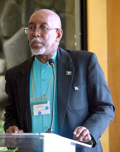 Peter 'Mollox' Murray, Programme Manager &ndash; Fisheries Management and Development at the CRFM, presenting in Marine Conservation panel