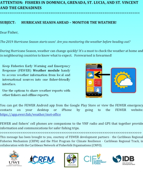 HURRICANE SEASON AHEAD – MONITOR THE WEATHER